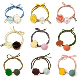 allydrew Multicolor Beads & Baubles Hair Ties (Set of 9)