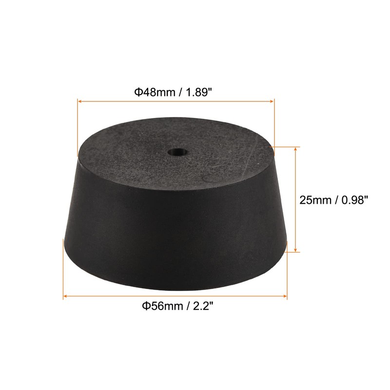 sourcing map Rubber Tapered Plug 48mm to 56mm with Hole