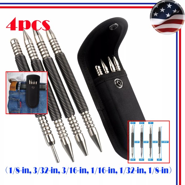 Unbranded Spring Loaded Nail Set,4pcs Dual Head Nail Setter, Door