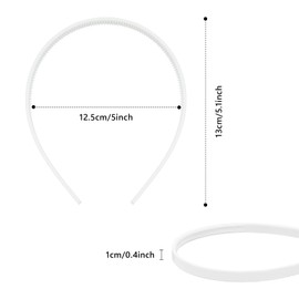 Dizila 20 Pieces 1cm/0.4" White Plain Blank DIY Craft Thin Plastic Headbands with Small Teeth Hair Bands Hoops Accessoies for Women Men Girls Teens Kids