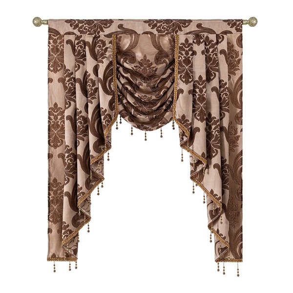 NAPEARL Jabot Curtains Valances and Swag Luxury Window Valances for