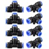 sourcing map Plastic Tee Push to Connect Tube Fittings 5/16"
