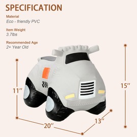 INPANY Baby Car Bouncy Hopper Toys, Toddler Ride on Car, Inflatable Kids Car Hopping Toys, Bouncing Horse Buddies, Rubber Bouncer, Outdoor Indoor Birthday Gifts Toy for 2 3 4 Year Old Girls Boys