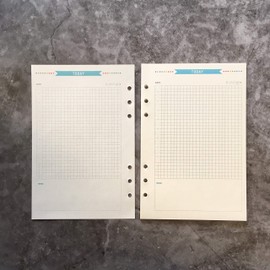 Refill Paper/Loose Sheets for 8.5 Inch A5 6-Hole Cover Round Ring View Binder File Folder (A5 Paper Refill-Today Planner, 1 Pack)