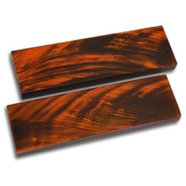 Whole Earth Supply 5 inch Black Buffalo Horn Red Streaks Scales Handle Set Pair Handles Material for Knife Making Blanks Blades Knives Custom