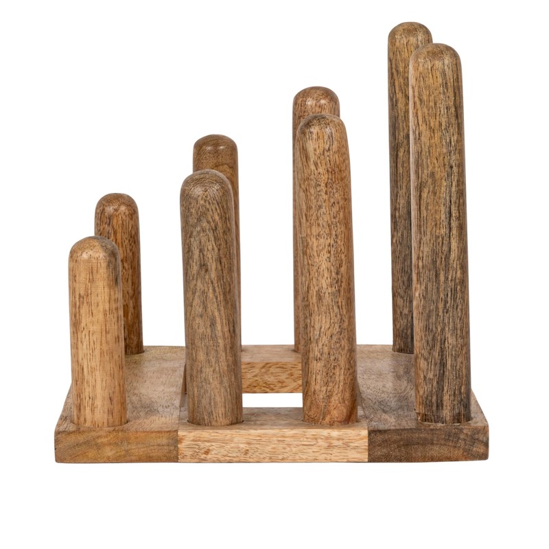 Creative Co-Op Mango Wood Kitchen Stand with 3 Sections, Natural