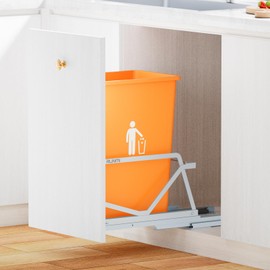 RUNMI Pull Out Trash Can Under Cabinet with Soft-Close Slides,Under Sink Trash Can with Door Mounting Kit for Kitchen,Garbage Can Not Included,Requires Minimum Cabinets Opening 13" W X 18" D