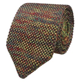 Rosiika Men's 2" Vintage Casual Formal Skinny Knit Tie Knitting Necktie Pointed Bottom, Colorful Tweed, One Size
