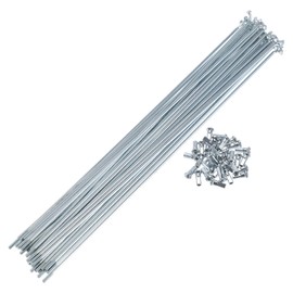 VekAuto 1 Set Bicycle Spokes 12G 298mm Length Bike Wheel Spokes Universal Carbon Steel Galvanized Silver Tone Nipple