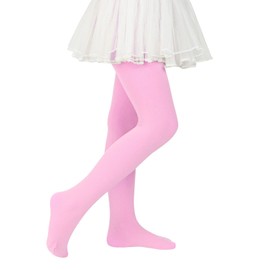 Footed Ballet Tights for Girls Toddlers Dance Leggings Ultra Soft Elasticity School Pantyhose for Kids Pink & Pink-2 Pairs 9-14 Years