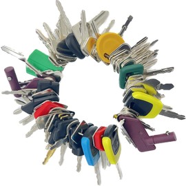 WAH YUE HING 58 Heavy Equipment Keys Master Set, Construction Ignition Key for Bobcat Case JD JCB Kubota Komatsu Toyota Caterpillar Hyster Volvo Hyster Ford. Machinary Keys for Operators.