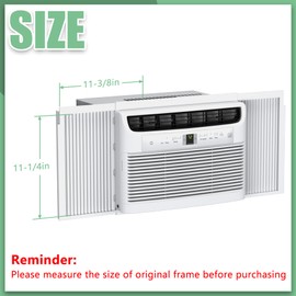 Memrita Window AC Side Panel with Frame Set,Air Conditioner Accordion Filler Curtain Replacement for Window AC Units (Fits Most 5,000 BTU Units,White)