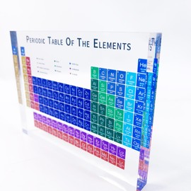 ZFIPA Color 3D Periodic Table of Elements Frame with Light Base, Acrylic Periodic Table Display with 118 Kinds of Elements Printing, Periodic Table for Students to Learn Chemistry (7.9x4.9x1 inch)