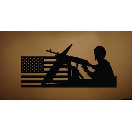 Soldier With Flag Vinyl Decal Home Décor