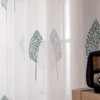 MIULEE Leaves Embroidery Sheer Curtains Grommet Window Curtain Semi Voile