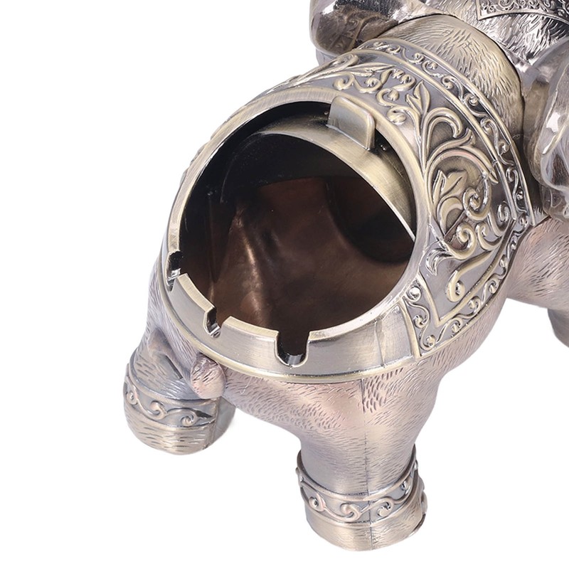 Cigar Ashtray Vintage Elephant Wind Proof Embossed Design Durable Metal