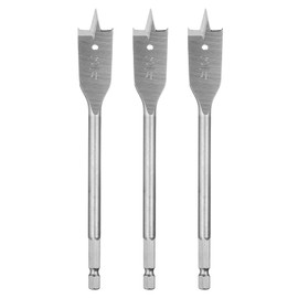 sourcing map 3Pcs Spade Drill Bit 3/4" Paddle Flat Bits Wood Hole Cutter with Quick Change 1/4 Inch Hex Shank for Woodworking Fiberglass, Silver Tone