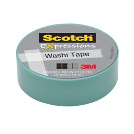 Scotch Expressions Washi Tape.59" x 393", 1 Roll/Pack, Pastel Blue (C314-BLU2)