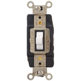 Leviton 20-Amp 120/277-Volt Toggle Double-Pole AC Quiet Switch, 1286-W, White