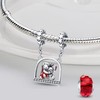 HappyStar Charms Pendant, 925 Silver for Bracelets, Red Charm Pendants,
