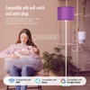 Modern White Floor Lamp with Purple Lampshade, 59" Tall, Foot