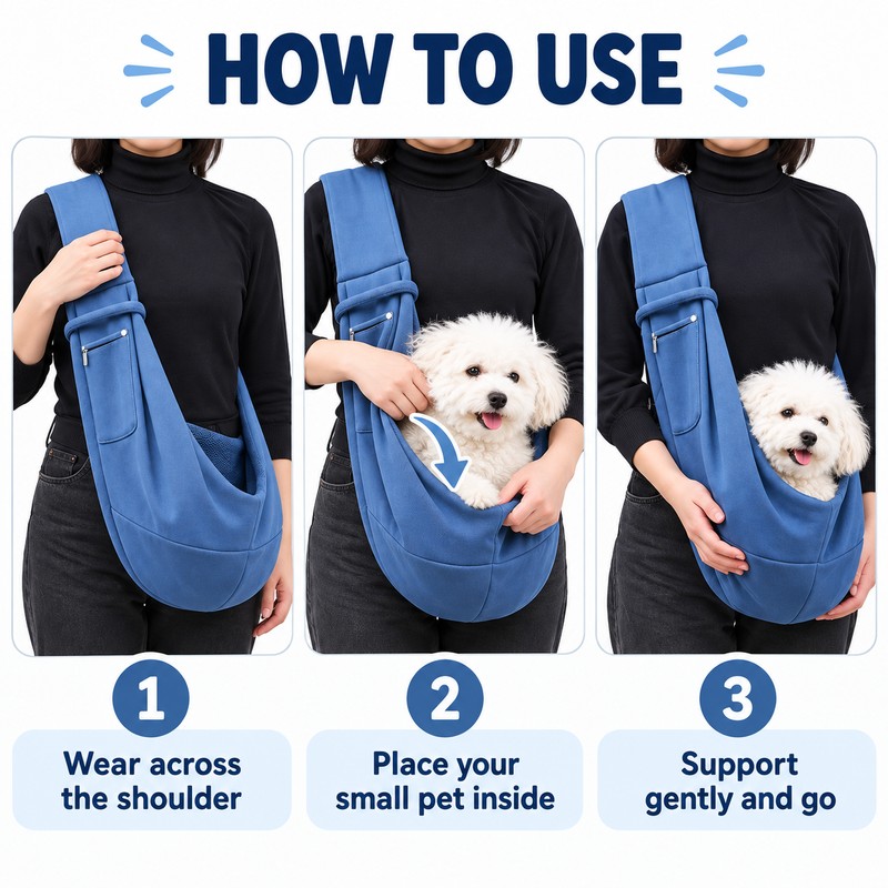 Pet Sling Carrier Bag for Small Dogs & Cats –