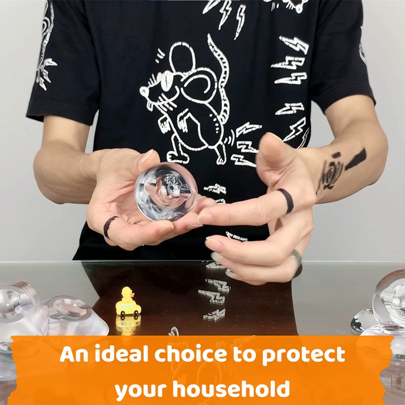 Strongest Door Stopper(6 PCS, 1.97“), Yunshan Clear Rubber Door Stops