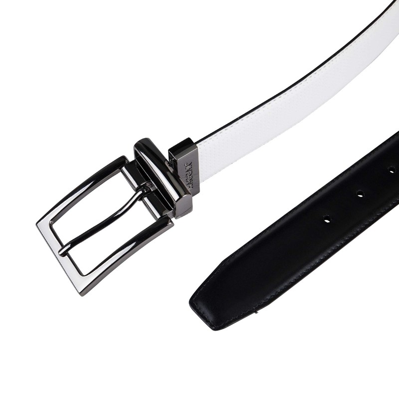 Haggar Men's Reversible Belt Dress and Casual, White/Black, Small, white/black