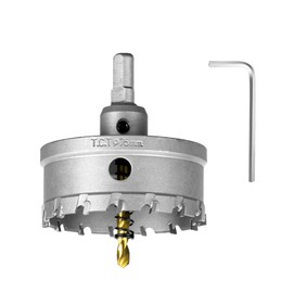 SALI Hole Saw Carbide Drill TCT Metal Hole Saw Drill TCT Drill Hole Saws with Titanium Coated Pilot Drill Ideal for Holes in Stainless Steel, Iron, Alloy, Wood, Plastic (Diameter 75 mm)