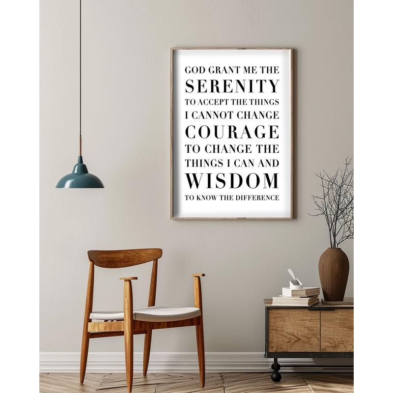 The Serenity Prayer Capitalized Poster - white: 16x20 inch