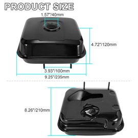 RUTU Gas Fuel Tank Compatible with Predator 212 196cc Coleman CT200U BT200X KT196 Baja Warrior Heat 5.5hp 6.5hp Mb165 Mb200 Mini Bike Go Kart Pit Bike Parts (Upgraded Threaded Style)