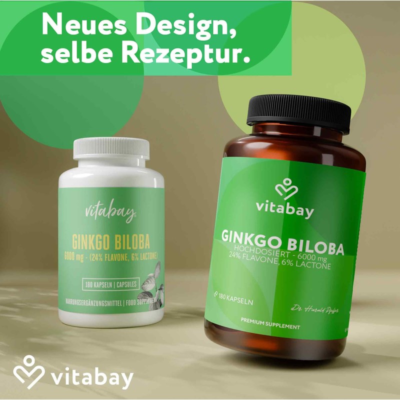 Vitabay Ginkgo Biloba 6000 mg, 365 tablets, time-optimised release, with