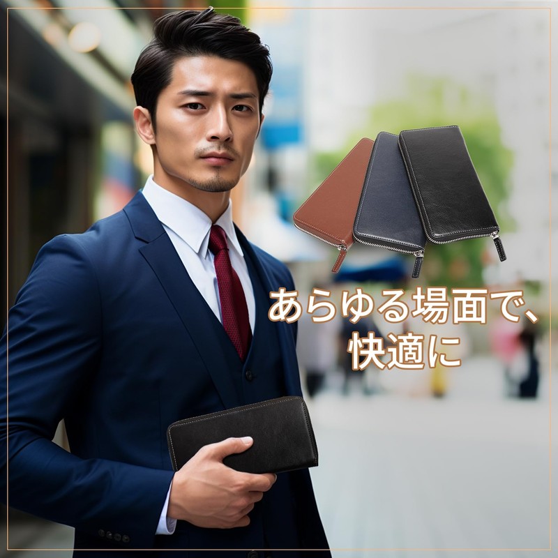 JPSpiritus Men's Long Wallet, Present, Men's Wallet, Men's Wallet, Brand