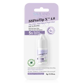 SAVILAND Nail Glue for Press Ons: 5S Fast-Drying Nail Glue Strong 0.18 Oz. Nail Tip Glue Extra Strength Nail Glue Castor Oil Vitamin E Hypoallergenic Nail Glue for Fake Nail Tips No Cure Salon