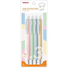 ZEBRA SARASA Nano Gel Ballpoint Pen 0.3mm Extra Fine Point Rubber Grip Smoke Color JJH72-4C-SM Limited With Original Stylus Ballpoint Touch Pen