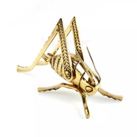 Hearth Cricket Fireplace Figurine Good Luck Health Solid Brass Insect Gold Color