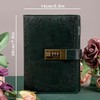 Flower Leather Journal with Lock Writing Diary Notebook Combination Password