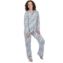 Womens 2-piece super Soft Micro Fleece Pajama Set (Pock A Dot, Medium)