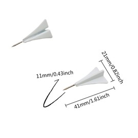 White Airplane Push Pins Decorative Tacks FoyaHome 12 Pcs Paper Airplane Pushpins Map Cubicle Pins Creative Tacks for Cork Board Drawing Pins Office Supplies Nail Stud Accessories (D)