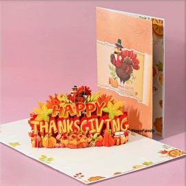 PinesFamily T20-3D Pop Up Happy Thanksgiving Greeting Card