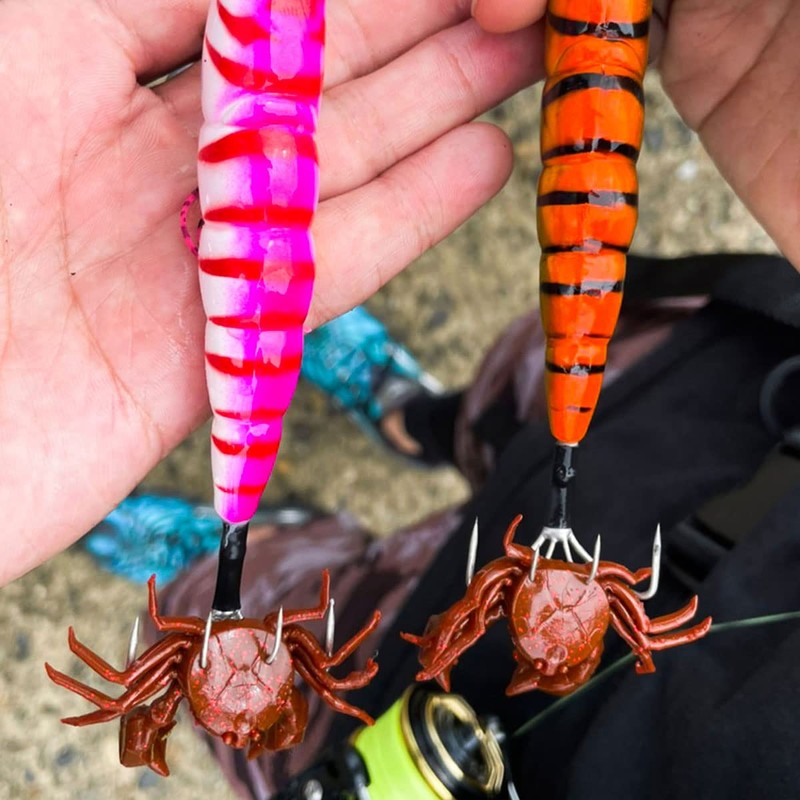 Tsubay Light Game WORM AZW-M M004# Brown/Red Glitter Azurro Crab