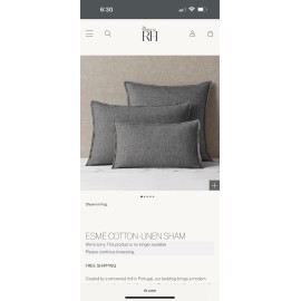 Restoration Hardware RH Restoration hardware ESMÉ COTTON-LINEN KING SHAM twilit - Navy Blue NEW  NWT