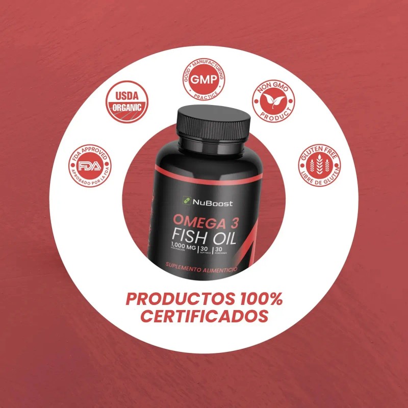 Omega 3 1000mg Nuboost 30 Cápsulas Aceite De Salmon Puro