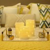 H-BLOSSOM Flickering Flameless Candles Ivory Real Wax Pillar with Embedded