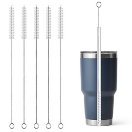 KEUYE Straw Cleaner Brush Perfectly Fits For YETI, Straw Cleaner Brush For Tumbler Straws,Bendable And Flexible Straw Cleaner Compatible With Yeti,5PCS Straw Cleaner Brush Extra Long