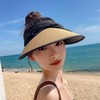 Qzkouma QHK-581 Women's Sun Visor, UV Protection, Straw Hat, Wide
