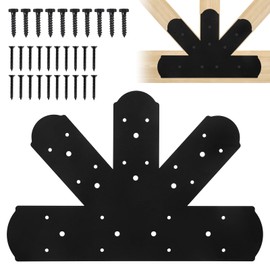 4PCS Gable Plate, 16.5"x11" Gable Bracket Pergola Truss Roof Plate Heavy Duty Carbon Steel Mending Plate for Repairing Fixing Connecting Wood Beam