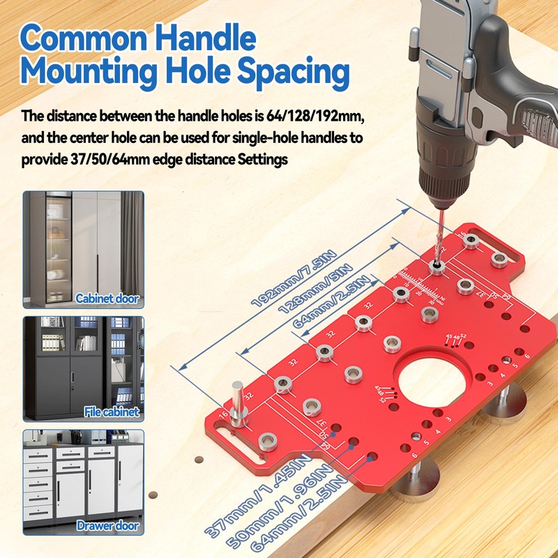 Shelf Pin jig, 2 in 1 Hinge Jig Self-Contained Clamping