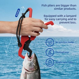 RAWILL Fishing Kit,Filleting Knife, Hook Remover, Fish Grip, Line Cutter,Fishing Scale, Pliers with Lanyards,Not Include Batteries.As A Gift for Anglers