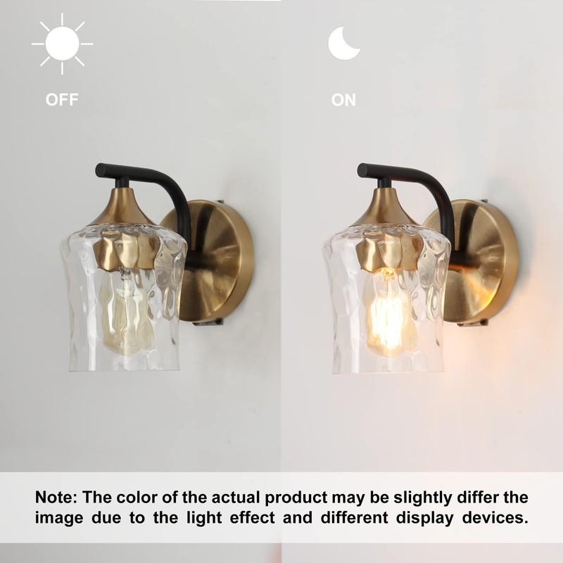 ZEVNI Modern 1-Light Wall Sconces, Black and Gold Sconces Wall